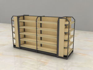 Bán buôn một mặt kim loại hiển thị Kệ nhiệm vụ ánh sáng thép gỗ đứng cho mỹ phẩm tiện lợi & cửa hàng kệ - Product Image 3