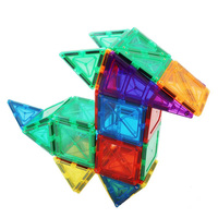 Wellbbplay 60 pièces Blocs de construction magnétiques et bâtonnets Jouet éducatif en plastique de grande taille Modèle à l'échelle 1:8 pour les enfants de 5 à 7 ans