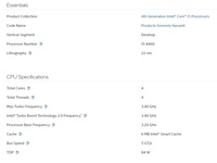 Komputer Intel Core I5 Prosesor Generasi ke-4 I5 4460 CPU 4 Core Total 4 Thread Total Prosesor