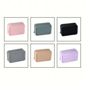 Sac de rangement pour maquillage en silicone écologique, tendance mode, résistant à l'eau, avec fermeture éclair, vente chaude - Product Image 6