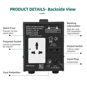 Regulador <span class=keywords><strong>de</strong></span> <span class=keywords><strong>voltaje</strong></span> monofásico <span class=keywords><strong>de</strong></span> 500VA, estabilizador, Control <span class=keywords><strong>de</strong></span> relé, salida <span class=keywords><strong>de</strong></span> 220V, <span class=keywords><strong>Protector</strong></span> <span class=keywords><strong>de</strong></span> electrodomésticos, CA <span class=keywords><strong>para</strong></span> <span class=keywords><strong>aire</strong></span> <span class=keywords><strong>acondicionado</strong></span> - Product Image 6