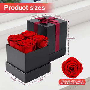 Coffret Cadeau de Roses Éternelles – 4 Roses Stabilisées Véritables et Immortelles dans une Boîte Carrée – Idéal Fête des Mères et Nouvel An - Product Image 4