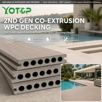 Planches de terrasse en composite WPC coextrudé, imperméables, pour la décoration de villas et de patios
