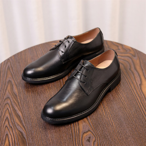 Chaussures pour hommes - Chaussures en cuir formelles britanniques - Chaussures de mariage - Chaussures en cuir décontractées à lacets pour hommes de bureau - Product Image 5