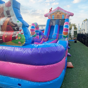 Christmas holiday party jumpers bounce house combo <b>inflatable</b> sugar shack obstacle course for kids and adults - Product Image 3