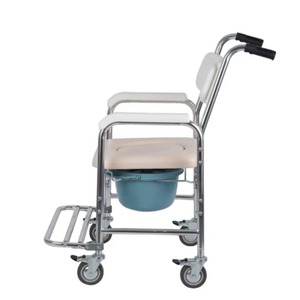 Wheeled toilet <b>chair</b> Disabled toilet <b>chair</b> Toilet stool Movable with pedals Pregnant women and the elderly Toilet bath <b>chair</b> - Product Image 4