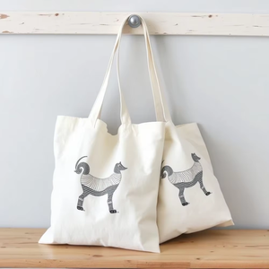 Stylish Custom Logo Cotton <b>Tote</b> <b>Bag</b> With Long Handle Suitable For Fashion Outings Casual Errands <b>Work</b> Supplies And Organization - Product Image 2