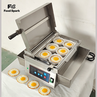 Machine commerciale automatique pour œufs cuits à la vapeur, œufs ronds, galettes de viande et frites, 6 pièces/lot pour burgers