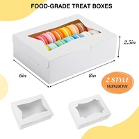 Boîtes à pâtisserie recyclables blanches avec fenêtre pour cadeaux de la Saint-Valentin, pour cookies, beignets au chocolat, cupcakes, muffins et desserts
