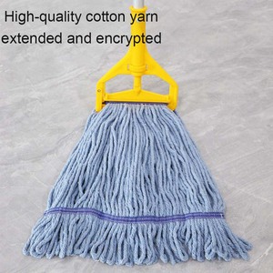 Serpillère manuelle en acier inoxydable à double usage (humide/sec) avec grande capacité d'absorption d'eau, tête en coton remplaçable, ensemble de têtes de cire - Product Image 1