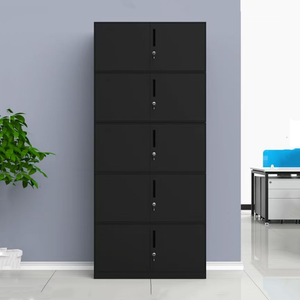 Fournisseur de classeurs en acier, bibliothèque simple, 5 armoires à sections uniques pour dossiers de bureau, ensemble de classeurs détachables, <span class=keywords><strong>casier</strong></span> bas - Product Image 4