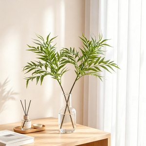 Plante artificielle en soie, feuille de saule, branche unique, haute simulation, ornements et décorations - Product Image 3