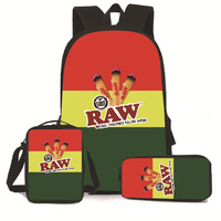 Mochila de Viaje para Hombre con Diseño Gráfico Personalizado de Bajo MOQ, Impresión Digital 3D de Backwoods Cookie RAW, Juego 3 en 1