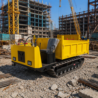 Mini-dumper sur chenilles 3 tonnes, petit dumper sur chenilles pour travaux d'ingénierie, dumper sur chenilles diesel hydraulique tout-terrain