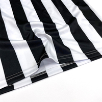 Maillot de football personnalisé Style long noir blanc bande Design classique broderie Logo chemises de football