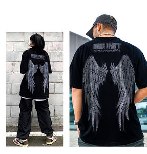 新デザイン ホットドリル ラインストーン オーバーサイズ Tシャツ カスタムデザインロゴ シャイングリッター ラグジュアリー メンズ Tシャツ - Product Image 2