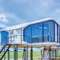 Capsule spatiale intégrée, maison mobile, pod préfabriqué avec salle de bain et cuisine pour l'hébergement touristique