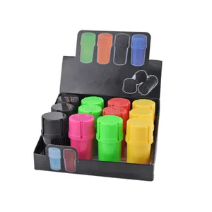 2019 Groothandel Goedkope Multi Kleuren Aangepaste Logo Plastic Droge Kruid Molen Kruiden En Specerijen Grinder Met Storage Case