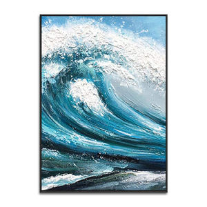 Decorazione murale di grandi dimensioni opere d'arte moderne fatte a mano tela acrilico blu astratto onde del mare dipinti paesaggio marino <span class=keywords><strong>Art</strong></span> - Product Image 3