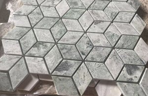 Mosaico de Vidrio Hexagonal Verde <span class=keywords><strong>Caribe</strong></span>, Mosaico de Parquet Clásico Moderno, 300x300mm, para <span class=keywords><strong>Piscina</strong></span>, Cocina, Revestimiento - Product Image 3