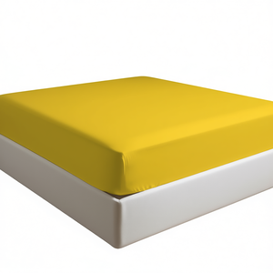 Sábana Ajustable 100% Algodón Amarillo Italiano Queen 160x200cm - Product Image 3