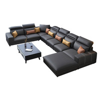 Sofá Modular en Forma de U Contemporáneo de 7 a 8 Plazas, Sofá Seccional Reclinable de Microfibra, Juego de Sofás Cama para Sala de Estar de Apartamento o Villa