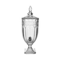Distributeur de boîte de récipient de jus de boisson en verre clair élevé 2.5L 3L 4L 5L avec pichet d'eau en verre de robinet avec robinet d'eau