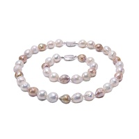 Ensemble de colliers et bracelets avec perles naturelles d'eau douce, bijoux colorés, mélange de couleurs, style Baroque, 11-12mm, offre spéciale