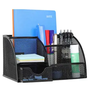 Desk Organizer Caddy with Storage Drawer, Office Supplies Desk Organizers for Pen/Pencil Holder