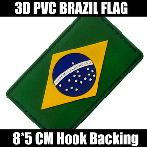Patch Tático MC Laser Preto IR Bandeira do Brasil Bordado Emblema Nacional 3D Etiqueta de Borracha para Roupas Aplique DIY - Product Image 3