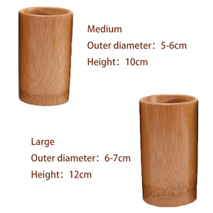 Ventouses en bambou naturel et respectueux <span class=keywords><strong>de</strong></span> l'environnement 2 pièces (2 tailles) multi-spécifications en option pour dissiper le <span class=keywords><strong>vent</strong></span> et le froid - Product Image 6