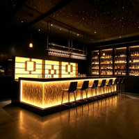 Comptoir de bar LED moderne très demandé pour restaurants, discothèques, bars à vin, bars à cocktails, design de bar de luxe pour hôtels et salons d'aéroports