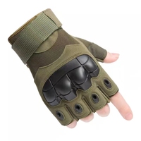 Vente directe d'usine, gants tactiques en caoutchouc à demi-doigts avec serrage réglable au poignet