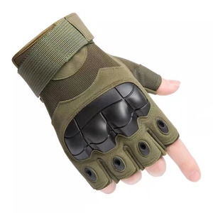 Venta Directa de Fábrica, <span class=keywords><strong>Guantes</strong></span> Tácticos de Medio Dedo con Carcasa de Goma y Ajuste de Tensión en la Muñeca - Product Image 1