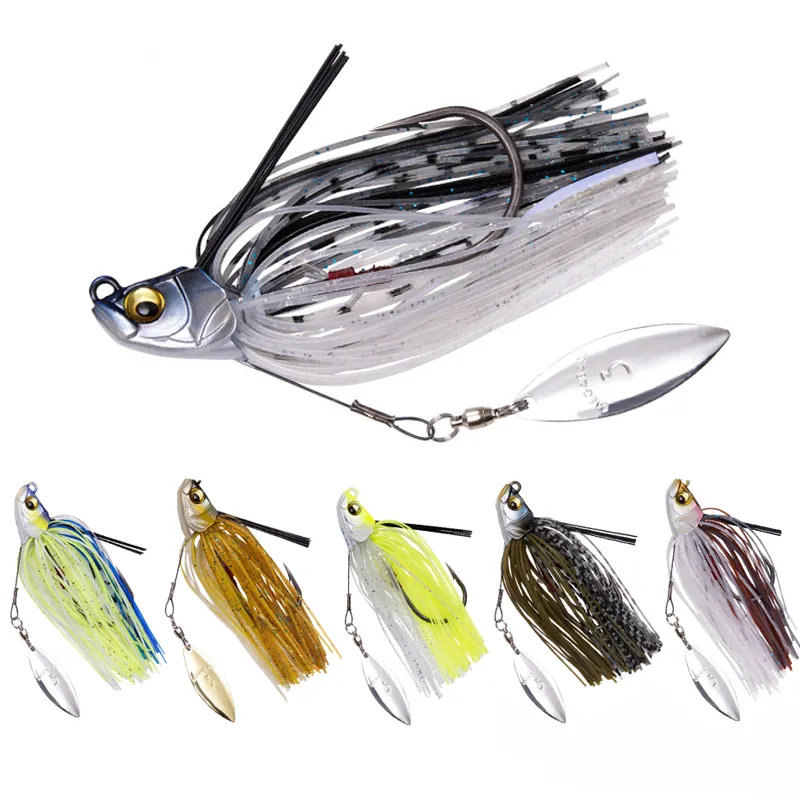 Japanese mold saltwater Fishing Chatterbait 3D Eyes Jig Bass Lures Rubber Skirt Spinner Buzzbait Chatter artificial bait
