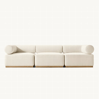 CELLINA MODULAR 3-TEILIGES Holzrahmen-Schwammsofa-Set, Gepolsterte Moderne Sektional-Sofagarnitur für Wohnzimmer, Villa, Apartment, Hotels