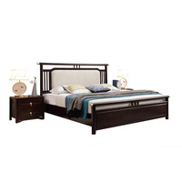 Lit Moderne en Bois Massif 1,5M 1,8M Réglable avec Revêtement en Cuir Véritable Écologique pour Chambre Parentale et Chambres d'Hôtes – Vente Directe Usine
