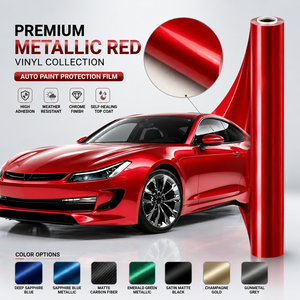 Vinilo para Automóviles de Lujo Color Rojo Dragón, Película Protectora de TPU Autoregenerable, Antiarañazos, Antiamarilleo, Acabado Metálico Brillante para Carrocería - Product Image 1