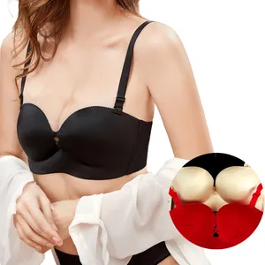 Plus size adjustable bra half cup strapless bras for women wireless seamless uk size B C D cup