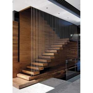 <span class=keywords><strong>Escalier</strong></span> flottant en bois massif au design moderne avec garde-corps en verre pour villa <span class=keywords><strong>ou</strong></span> appartement de luxe <span class=keywords><strong>Escalier</strong></span> intérieur droit - Product Image 5