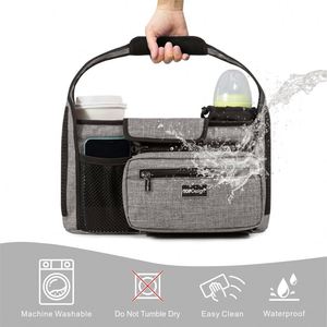 Sac de rangement pour poussette en nylon personnalisé, fabriqué en usine BSCI, avec porte-gobelet isotherme, universel pour poussette de bébé - Product Image 5