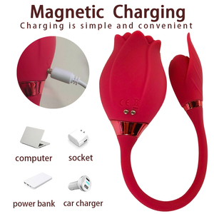 Vrouwelijk Gebruik Rozenvormige Intrekbare Vibrerende Ei Masturbator Tong Likken Zwaaiende Trillingen Clitoriszuigende Volwassen Product - Product Image 4