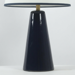 Glossy Black Cone Plug in Luxury Table Lamp Led Table Lamp Decorative Table Lamp White Fabric Shade for Living Room - Product Image 2