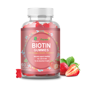Gomitas de biotina de marca privada OEM con colágeno, queratina y vitamina C, suplemento dietético que apoya la salud del cabello, la piel y las uñas. - Product Image 1