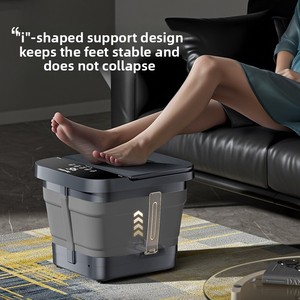 Bain <span class=keywords><strong>de</strong></span> pieds électrique <span class=keywords><strong>pliable</strong></span> avec 6 rouleaux <span class=keywords><strong>de</strong></span> massage, chauffage circulant et bulles, pour adultes - Product Image 3