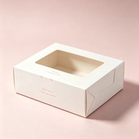 Boîte d'emballage personnalisée en gros, recyclable, de qualité alimentaire, avec fenêtre, pour chocolat, en-cas, pain, cupcakes, biscuits, boîte en papier