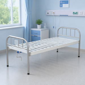 <span class=keywords><strong>Letto</strong></span> infermieristico manuale economico con telaio tubolare in acciaio inossidabile, manovella singola, sponde pieghevoli e tavolino da pranzo <span class=keywords><strong>per</strong></span> anziani - Product Image 1