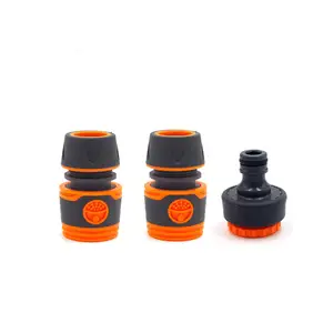 Orange Color Joint 11Mm~12.5Mm Plastic Diameter 3/8'' Quick Shut Off Water Garden Screw Hose Connector