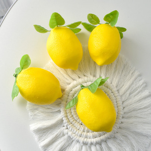 Fruta artificial de PVC de limón simulado amarillo para decoración de frutería para festividades de Halloween y Acción de Gracias - Product Image 3