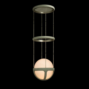 Lampadario Moderno in Stile Art Deco Personalizzato, Riproduzione Vintage <span class=keywords><strong>con</strong></span> <span class=keywords><strong>Paralume</strong></span> in Vetro e Pelle per Casa di Campagna - Product Image 1